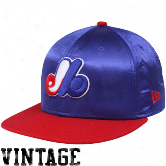 New Era Montreal Expos Royal Blue-red Satron Pregnant Turn Snapback Adjustable Hat