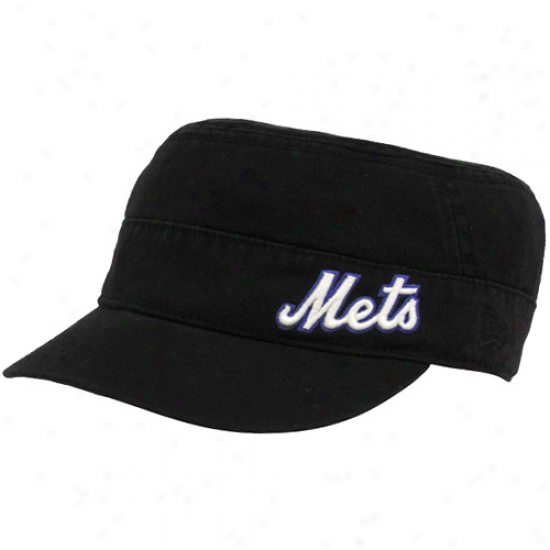 New Era New York Mets Ladies Black Adjustable Military Hat