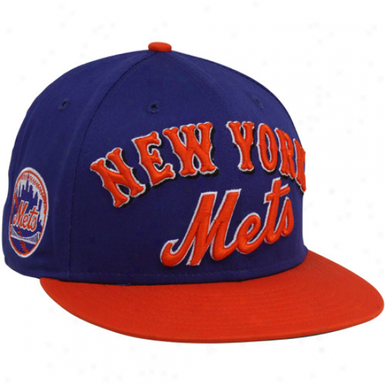 New Era New York Mets Royal Blue-orange 9fifty Mondo Snapback Adjustable Hat