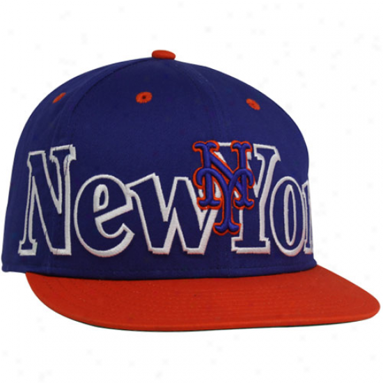 Novel Era New York Mets Royal Blue-orange Big City Punch 9fifty Snapback Adjustable Hat