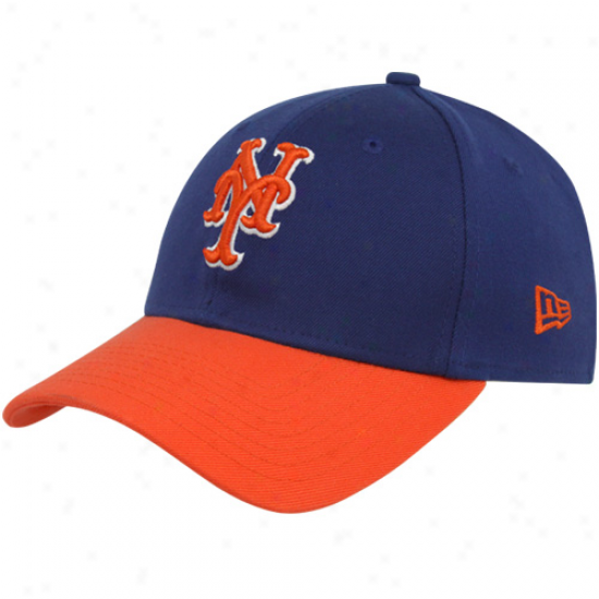 New Era New York Mets Royal Blue-orange Dyad 39thirty Stretch Fit Hat