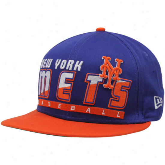 New Era New York Mets Royal Blue-orange Slice & Dice Snapback Adjustable Hat
