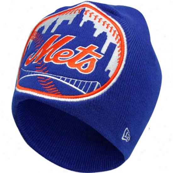 New Era Novel York Mets Youth Royal Blue Big One Ii Beanie