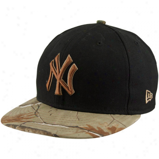 New Era New York Yankees 59fifty Fitted Flat Bill Hat - Realtree Camo-black