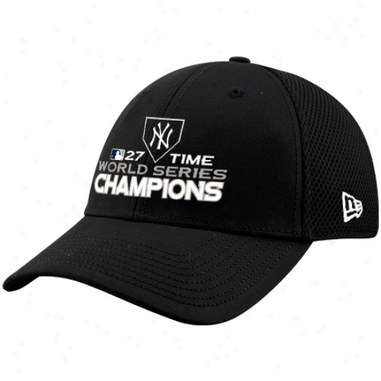 New Era New York Yankees Black 2009 World Series Champions Pride Power Stretch Fit Hat