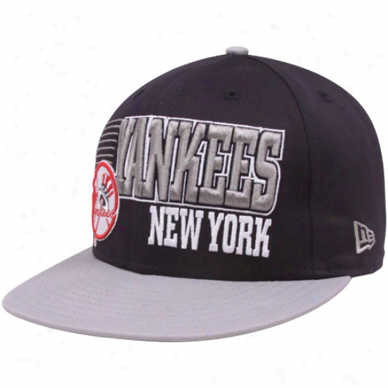 New Point of time New York Yankees Black-silver 9iffty Borderline Snapback Adjusyable Hat