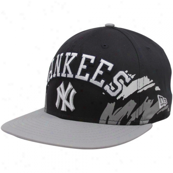 New Era New York Yankees Black-silver Side Snapback 9fifty Aduustable Hat