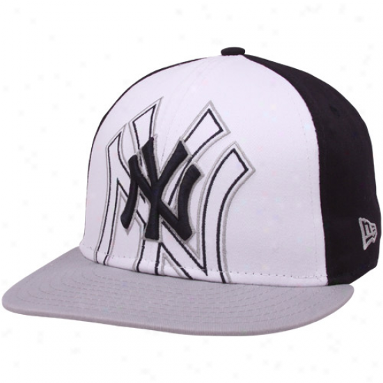 New Era New York Yankees Gray-white-navy Blue Little Big Suddenly 9fiftu Snapback Adjustable Hat