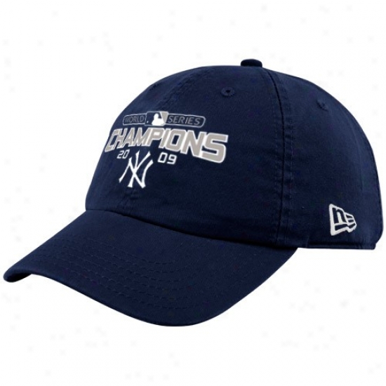 New Era New York Yankees Navy Blue 2009 World Series Champions Adjustable Slouch Hat