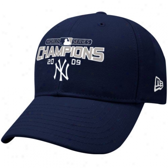 New Era New York Yankees Navy Blue 2009 World Series Champions Wool Blend Structured Adjustable Hat