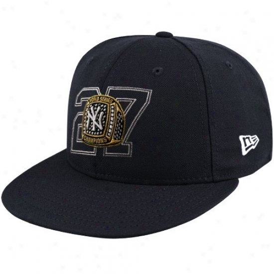 New Era New York Yankees Navy Blue 27 Rings Flat Bill Fitted Hat