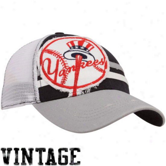 New Era New York Yankees Navy Blue-gray Deuce Vintage 39thitry Mesh Bac Flex Fit Hat