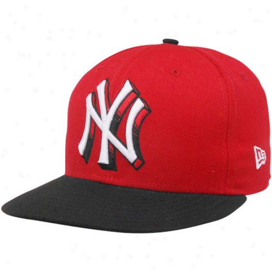 New Era Nww York Yankees Red-black Image Logo 59fifty Fitted Cardinal's office