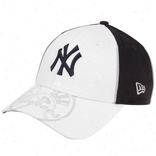New Era New York Yankees Tetrad Adjustable Hat - White-navy Livid