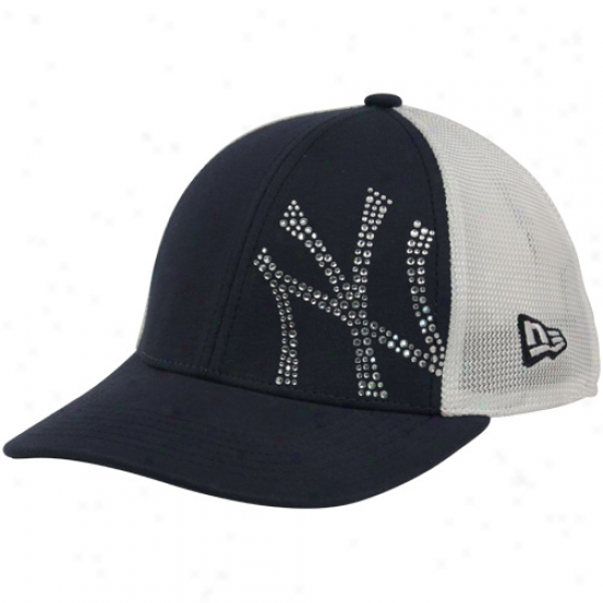 New Era New York Yankees Youth Girls Navy Blue-white Jersey Shimmer Mesh Back Adjustable Cardinal's office