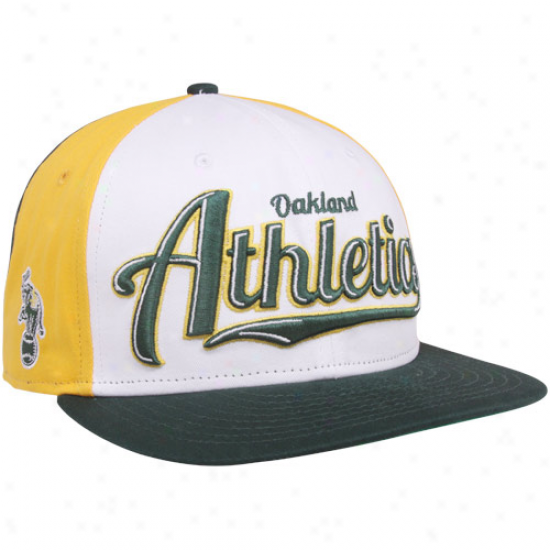 New Era Oakland Athletics Green-gold-whote 9fifty Script Wheel Snapback Adjustable Hat