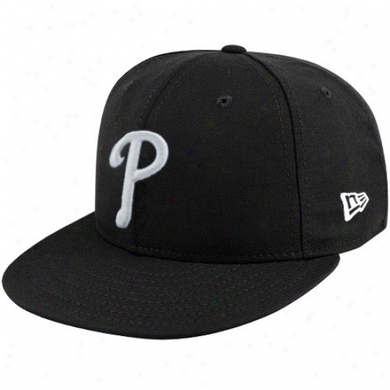 New Era Philadelphia Phillies Black Leaguw Basic Fitted Hat