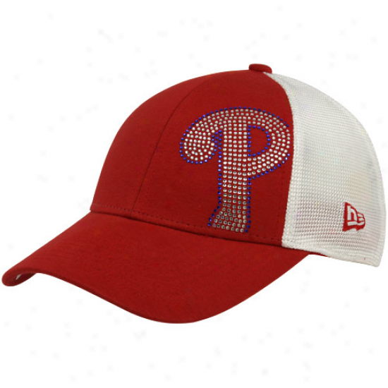 New Epoch Philadelphia Phillies Ladies Red Jersey Shimmer Ensnare Back Adjustable Hat