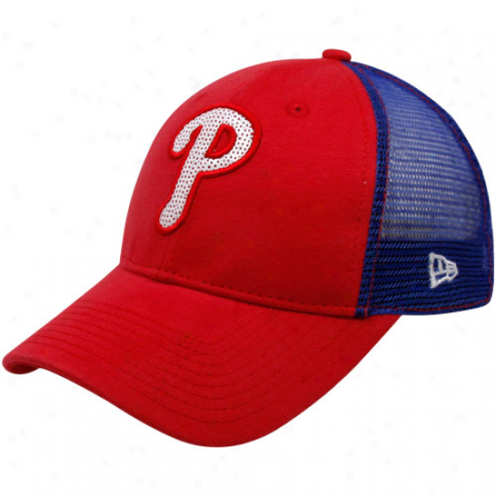 New Era Philadelphia Phillies Ladies Red-royal Blue C-quinn Mesh Back Adjustable Cardinal's office