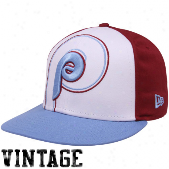 New Era Philadelphia Philllies Light Blue-white-maroon Little Bif Pop 9fifty Snapback Adjustable Hat