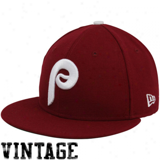 New Era Philadelphia Phillies Maroon 1980 Throwback Cooperstown On-field 59fifty Fitted Cardinal's office
