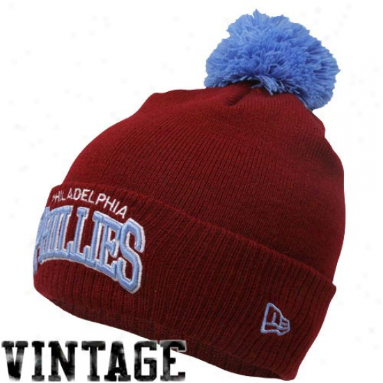 Repaired Point of time Philadelphia Phillies Maroon Chalk Up Cuffed Knit Beanie