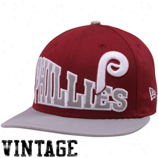 New Era Philadelphia Phillies Maroon-gray Stoked Snapback Hat