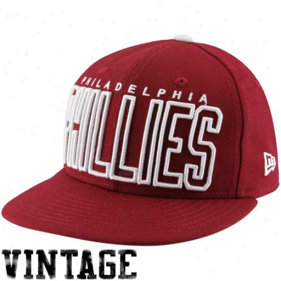 New Era Philadelphia Phillies Maroon Inner Block 59fifty Fitted Hat