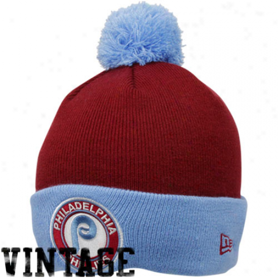 New Era Philadelphia Phillies Maroon-light Blue Circle Knit Beanie