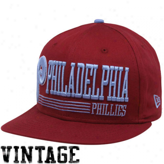 New Era Philadelphia Philiies Maroon Retro Look 9fifty Snapback Adjustable Hat
