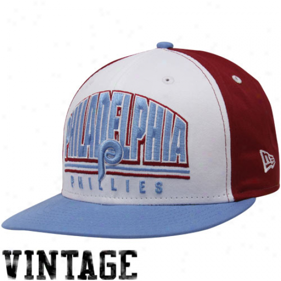 New Era Philadelphia Phillies Maroon-white-light Blue Monolith 9fifty Snapback Adjusttable Hat