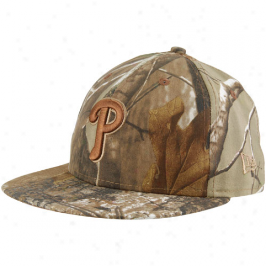 New Erra Philadelphia Phillies Realtree Camo 59fifty Fitted Flat Bill Hat