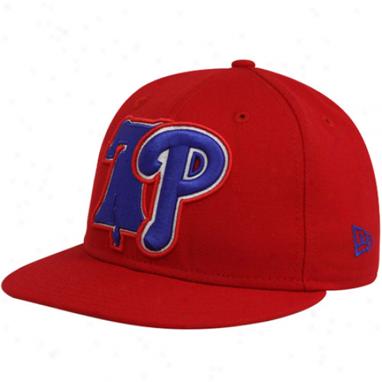 New Era Philaeelphia Phillies Red Blaster 59fifty Fitted Hat