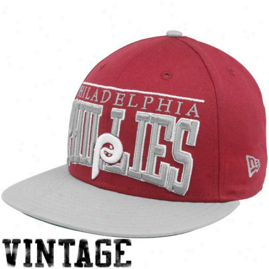 New Era Philadelphia Phillies Red-gray 9fifty Vintage Le Arch Snapback Adjustable Hat