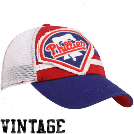 New Era Philadelphia Phillies Red-royal Blue Deuce Vintage 39thirty Mesh Back Flex Fit Hat