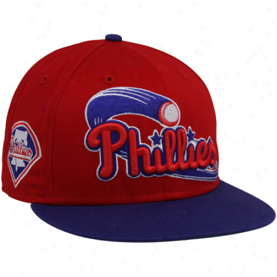 New Era Philadelphia Phillies Red-royal Blue 9fifty Mondo Snapback Adjustable Hat