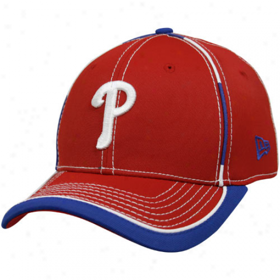New Era Philadelphia Phillids Red Taktodd 39thirty Stretch Fit Hat