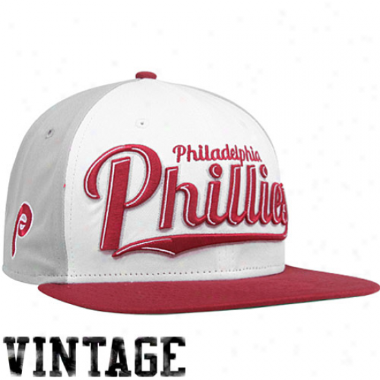 New Era Philadelphia Phillies White-red-gray 9fifty Script Wheel Snapback Adjustable Hat