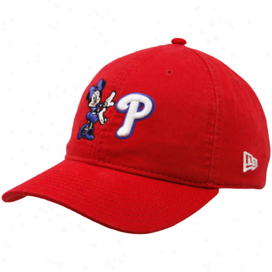 New Era Philadelphia Phillies Youth Girls Red-white Jersey Shimmer Mesh Back Adjustable Hat