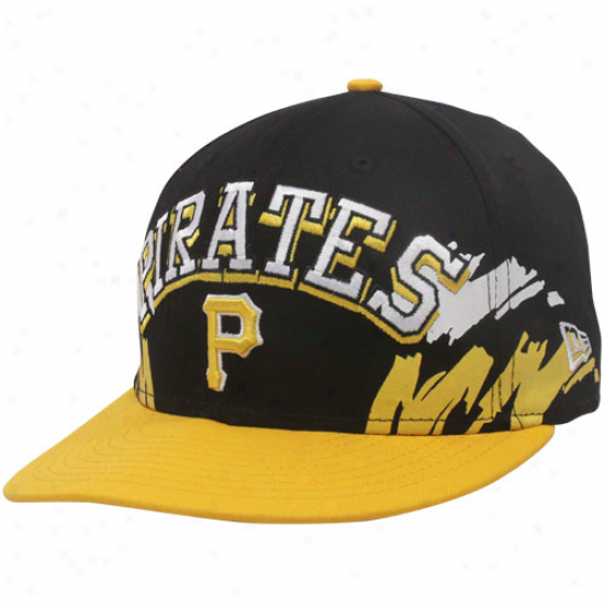 New Era Pittsburgh Pirates Black-gold Side Snapback 9fifty Adjustable Hat