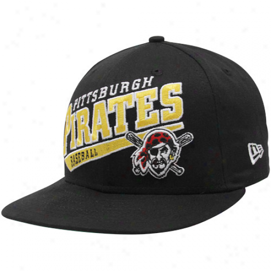 New Era Pttsburgh Pirates Black Skew Script Snapback Adjustable Cardinal's office