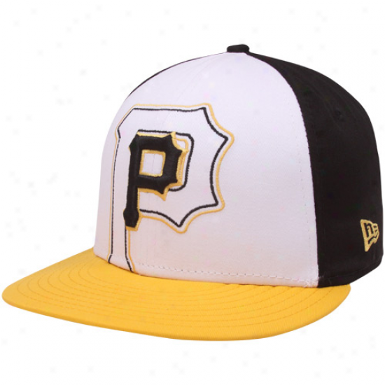 New Era Pittsburgh Pirates Gold-wite-black Little Big Pop 9fifty Snapback Adjustable Hat