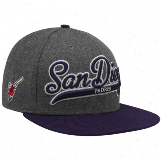 New Era San Diego Padres Heather Gray-navy Blue Scripter Ii Snapback Adjustable Hat