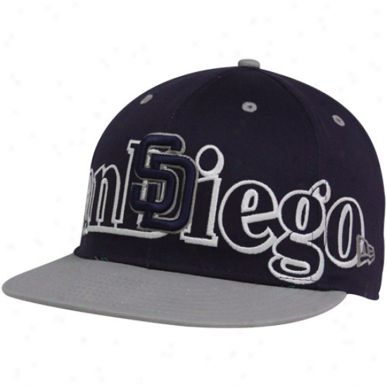 New Era San Diego Padres Navy Blue-gray Big City Push 9fifty Snapback Adjustable Hat