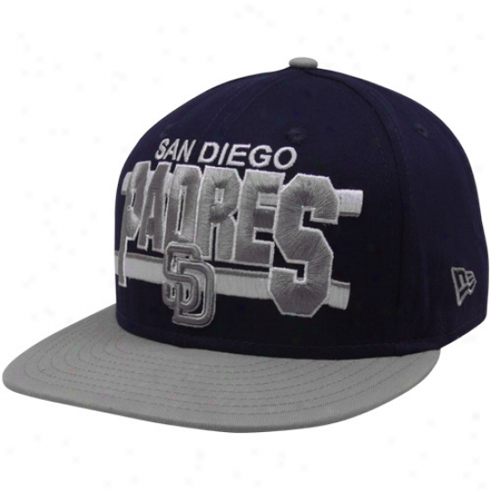 New Era San Diego Padres Navy Blue-gray Word Stripe 9fifty Snapback Arjustable Hat