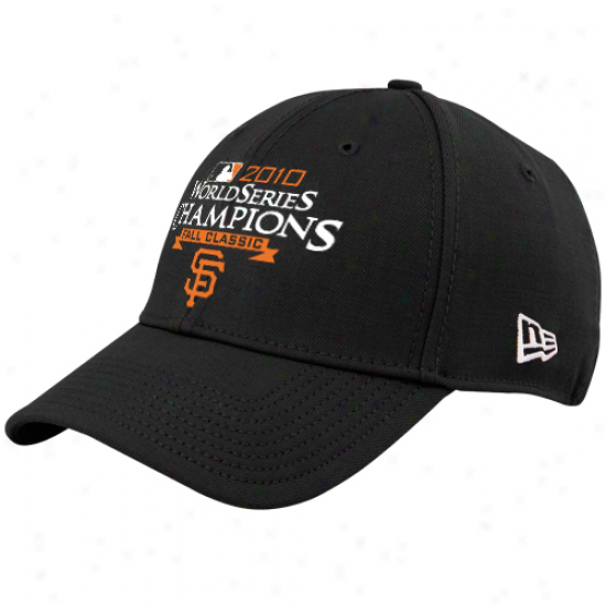 New Era San Francisco Giante Black 2010 World Series Champions Official Locker Room 1-fit Hat