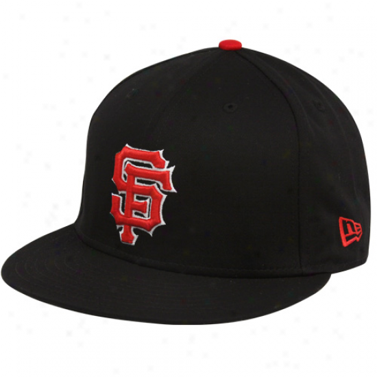 New Era San Francisco Giants Black Comeback Snapback Flat Bill Adjustable Hat