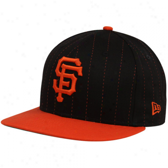 Novel Era San Francisco Giants Black-orange 9fifty Pinstripe Snapback Adjustable Hat