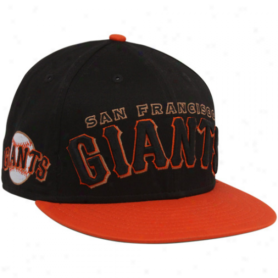 New Point of time San Francisco Giants Black-orange 9fifty Mondo Snapback Adjustable Hat