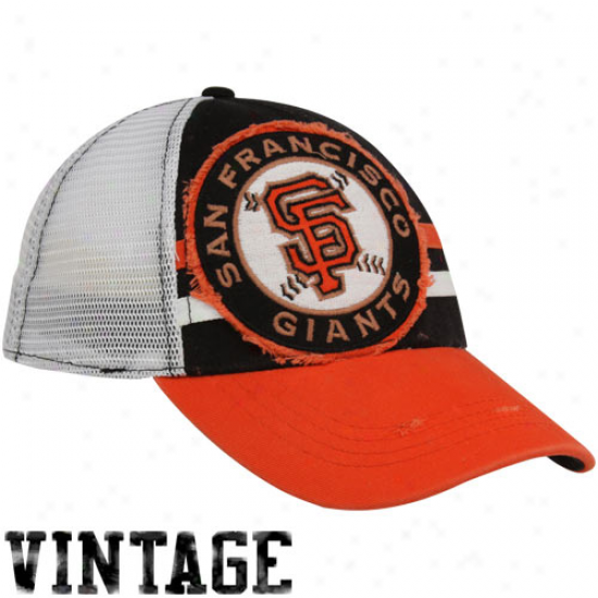 New Era San Francisco Giants Black-orange Deuce Vintage 39thirty Mesh Back Flex Fit Hat